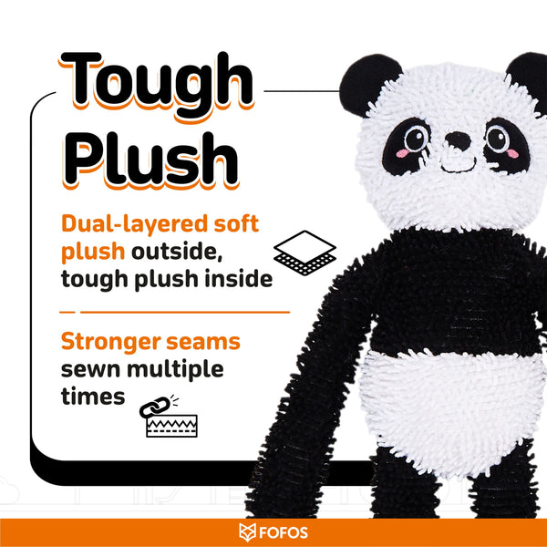 Fofos Panda Long Body Tough Plush Toy for Dogs