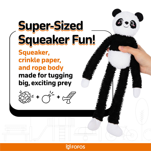 Fofos Panda Long Body Tough Plush Toy for Dogs