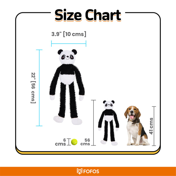Fofos Panda Long Body Tough Plush Toy for Dogs