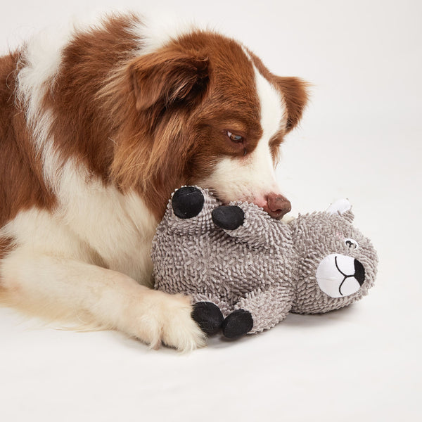 Fofos Squirrel Tough Plush Toy for Dogs (Grey)