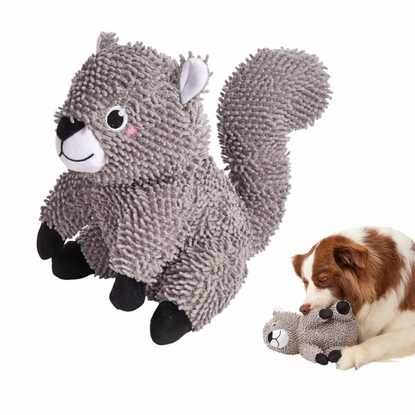 Fofos Squirrel Tough Plush Toy for Dogs (Grey)