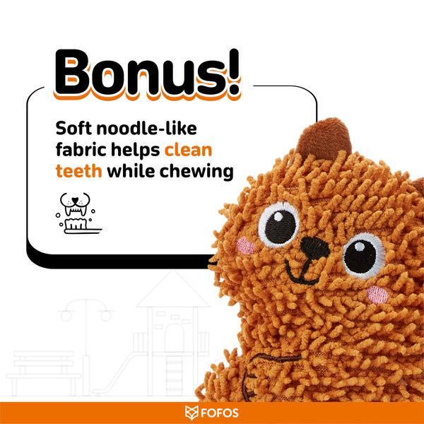 Fofos Squirrel Tough Plush Toy for Dogs (Brown)