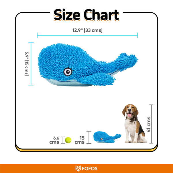 Fofos Whale Tough Plush Toy for Dogs