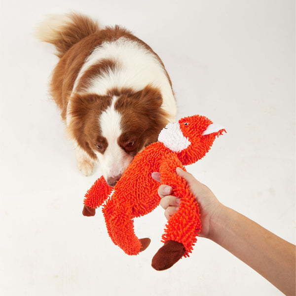 Fofos Fox Long Body Tough Plush Toy for Dogs