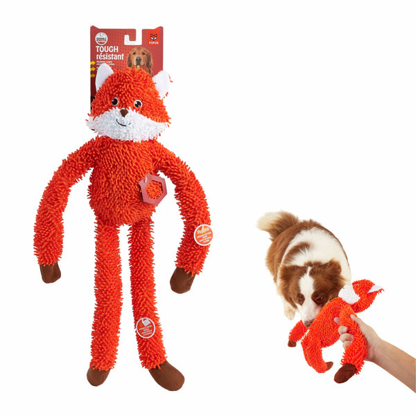 Fofos Fox Long Body Tough Plush Toy for Dogs