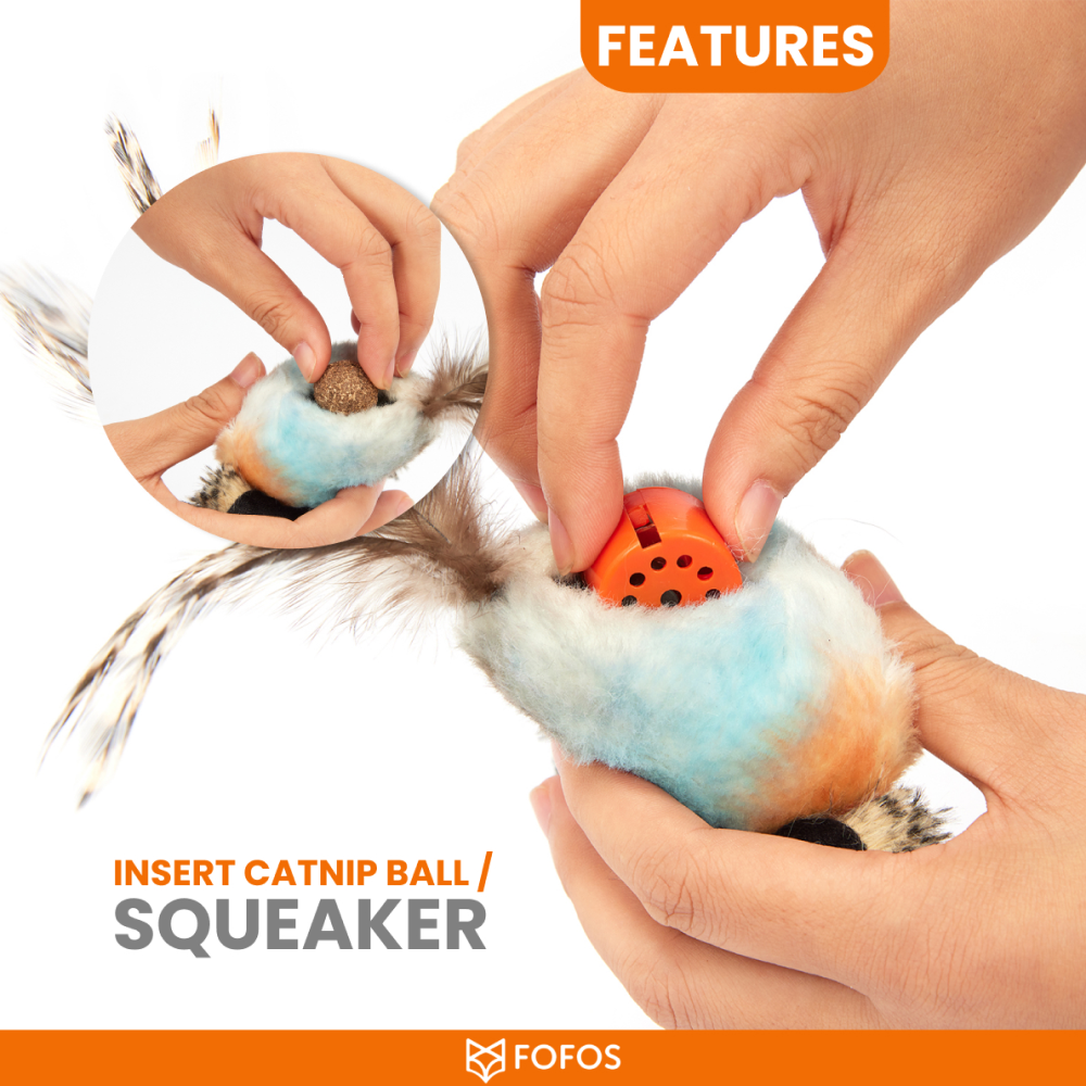 Barkbutler x Fofos Blue Bird with Catnip Balls Interactive Toy for Cats Cats-Toys Barkbutler