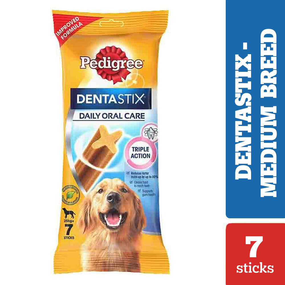Pedigree Dentastix Oral Care for Adult (Medium Breed of 10 to 25 kg) Dog Treats Dog Treats + Others Pedigree 180g (7pcs Weekly Pack)