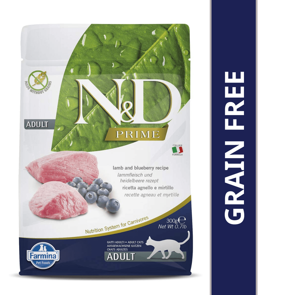 Farmina N&D Prime Lamb & Blueberry Grain Free Adult Cat Dry Food Cats- Dry food Farmina N&D 300g