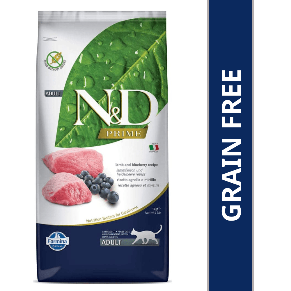 Farmina N&D Prime Lamb & Blueberry Grain Free Adult Cat Dry Food Cats- Dry food Farmina N&D 5kg