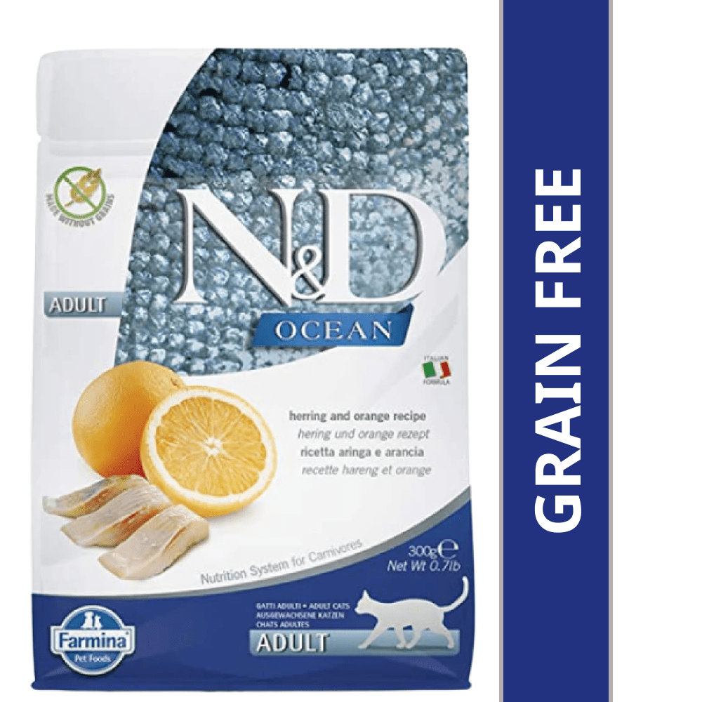 Farmina N&D Ocean Herring & Orange Grain Free Adult Cat Dry Food Cats- Dry food Farmina N&D 300g