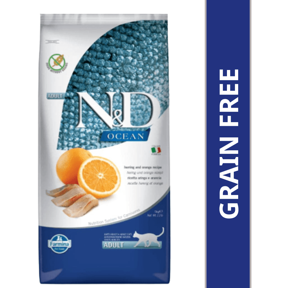 Farmina N&D Ocean Herring & Orange Grain Free Adult Cat Dry Food Cats- Dry food Farmina N&D 5kg