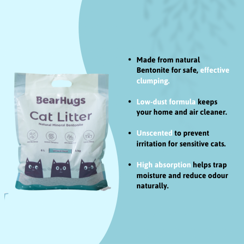 BearHugs Unscented Bentonite Cat Litter Cats-Litter BearHugs