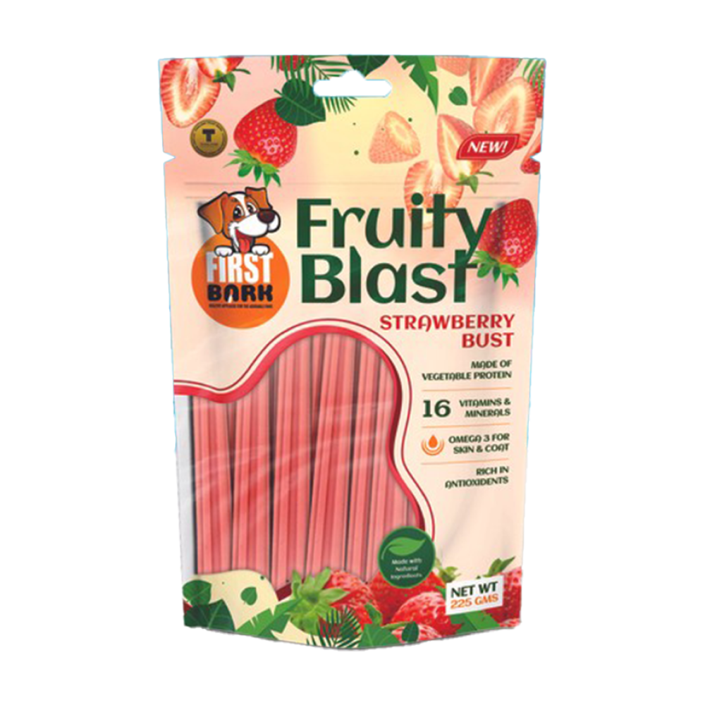 First Bark Fruity Blast Strawberry Bust Dog Treats Dog Treats + Others First Bark 225g