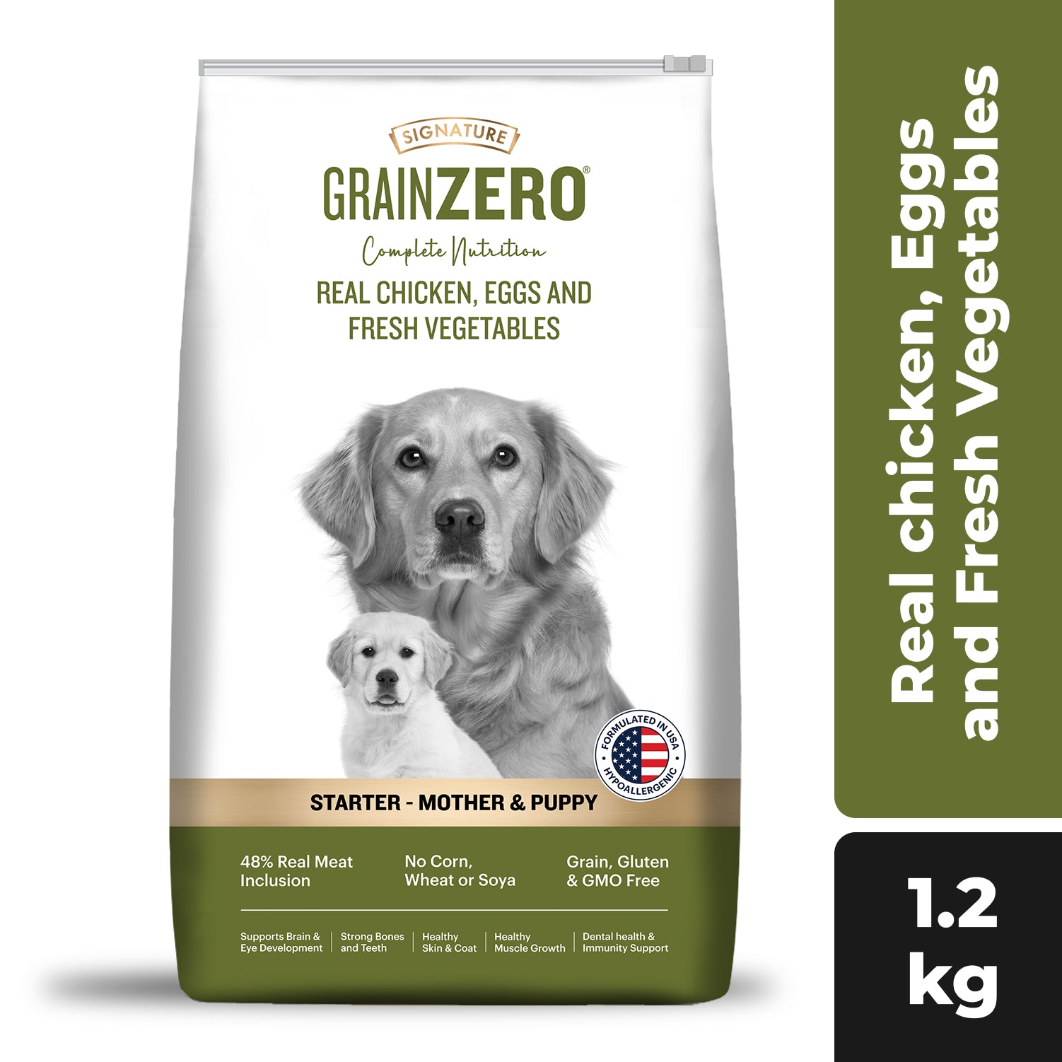 Signature Grain Zero Real Chicken, Egg and Vegetables Puppy Dog Dry Food Dogs- Dry Food Signature