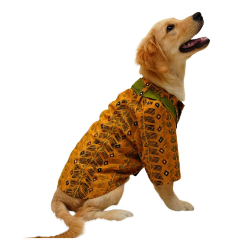 Floof & Co Cotton Kurta for Dogs (Mustard)