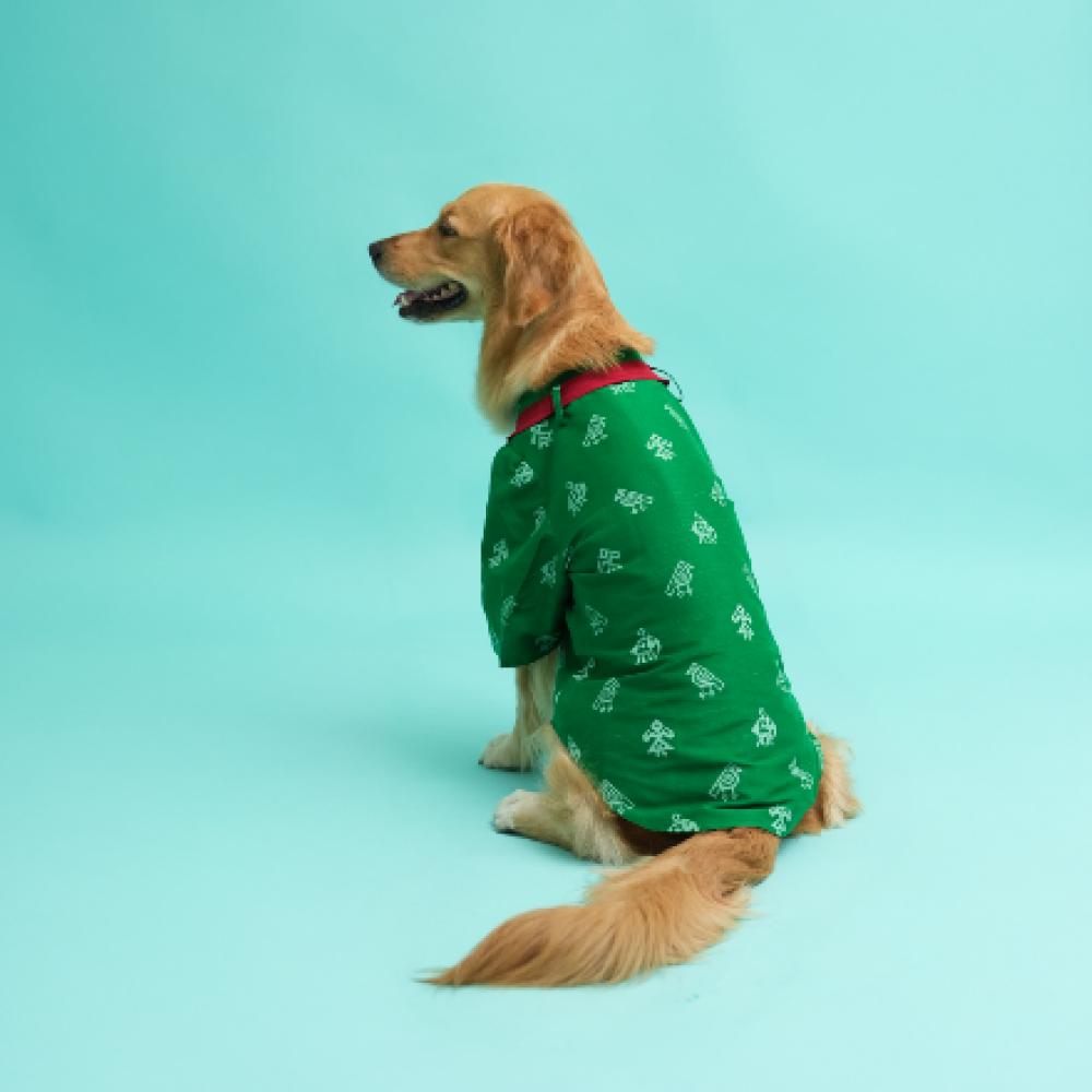 Floral Print Dog Kurta – Yellow Traditional Outfit for Dogs | Floof & Co