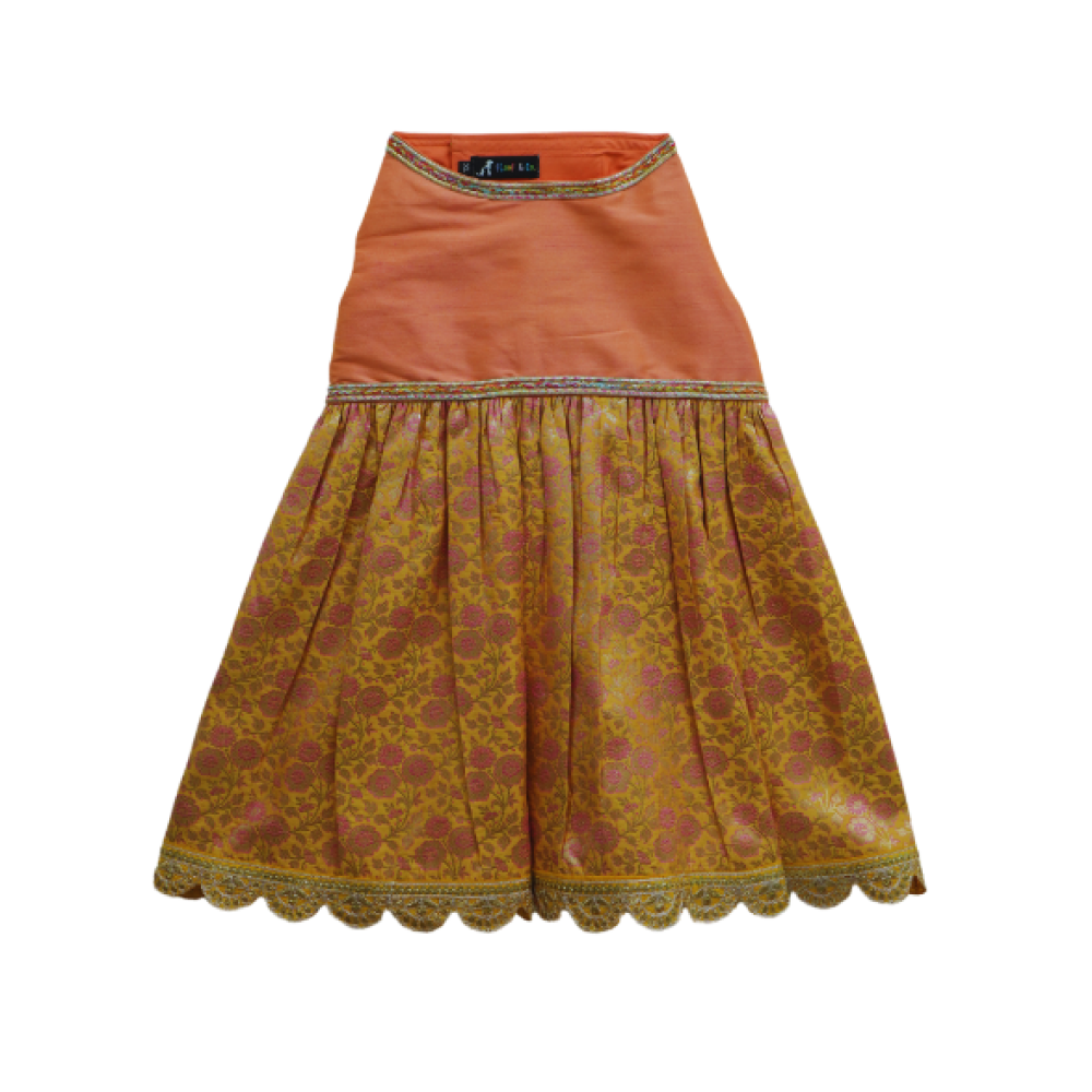 Floof & Co Banarasi Lehenga for Dogs (Pink/Yellow) Dogs-Clothing & Accessories Floof & Co Dropship S