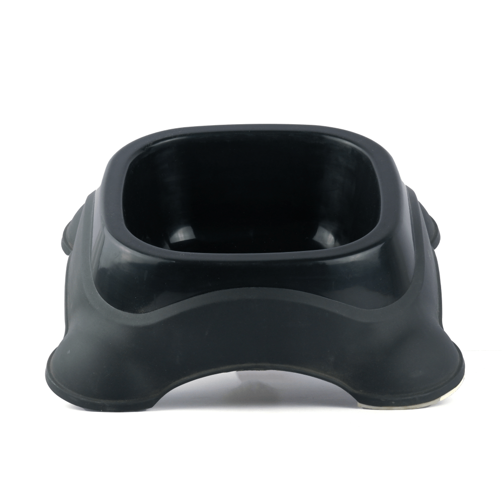 M Pets Plastic Single Bowl for Dogs (Black)