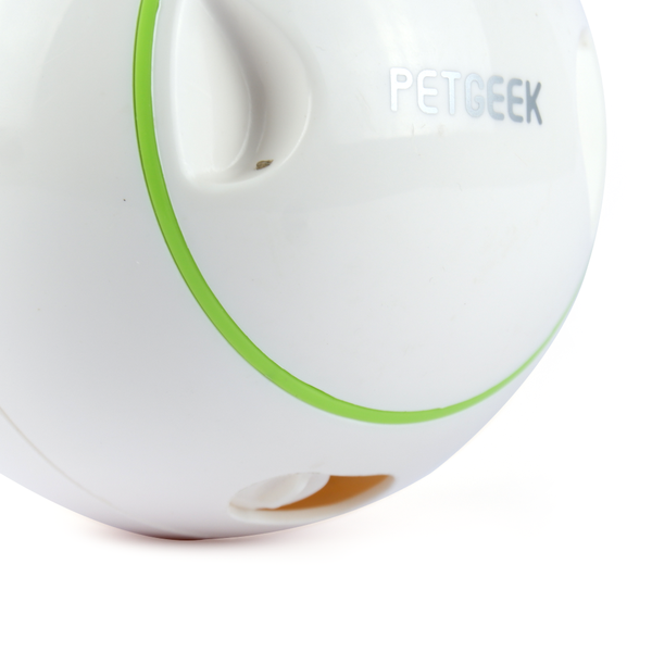 Pet Geek Foodie Orb Rolling Ball Treat Toy for Dogs | For Medium Chewers (White)