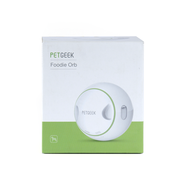Pet Geek Foodie Orb Rolling Ball Treat Toy for Dogs | For Medium Chewers (White)