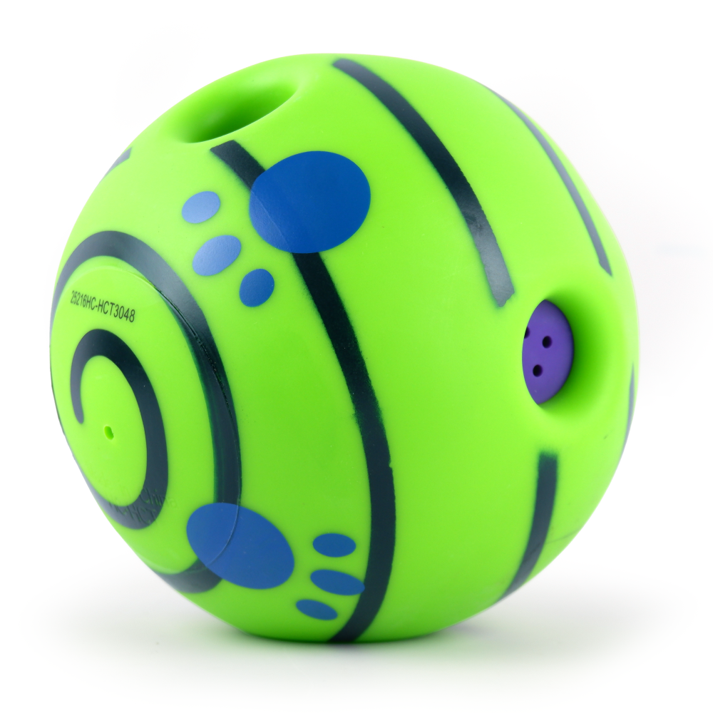 Wobble Wag Giggle Ball Interactive Toy for Dogs | For Medium Chewers (Green) Dogs-Toys Wobble Wag 14cm
