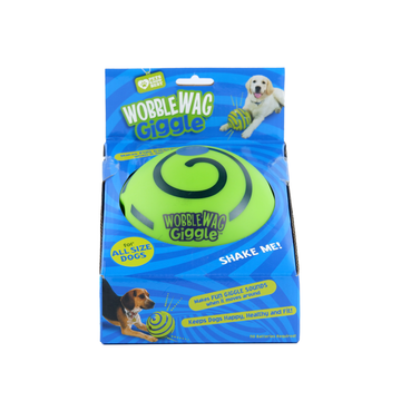 Wobble Wag Giggle Ball Interactive Toy for Dogs | For Medium Chewers (Green)