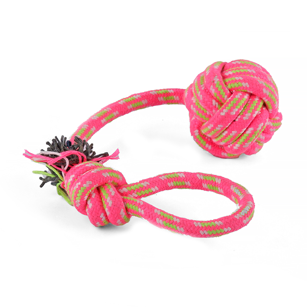Trixie Playing Rope with Woven in Ball Toy for Dogs (Pink)