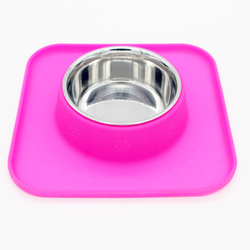 Peetara Silicon Single Diners for Dogs and Cats (Pink)