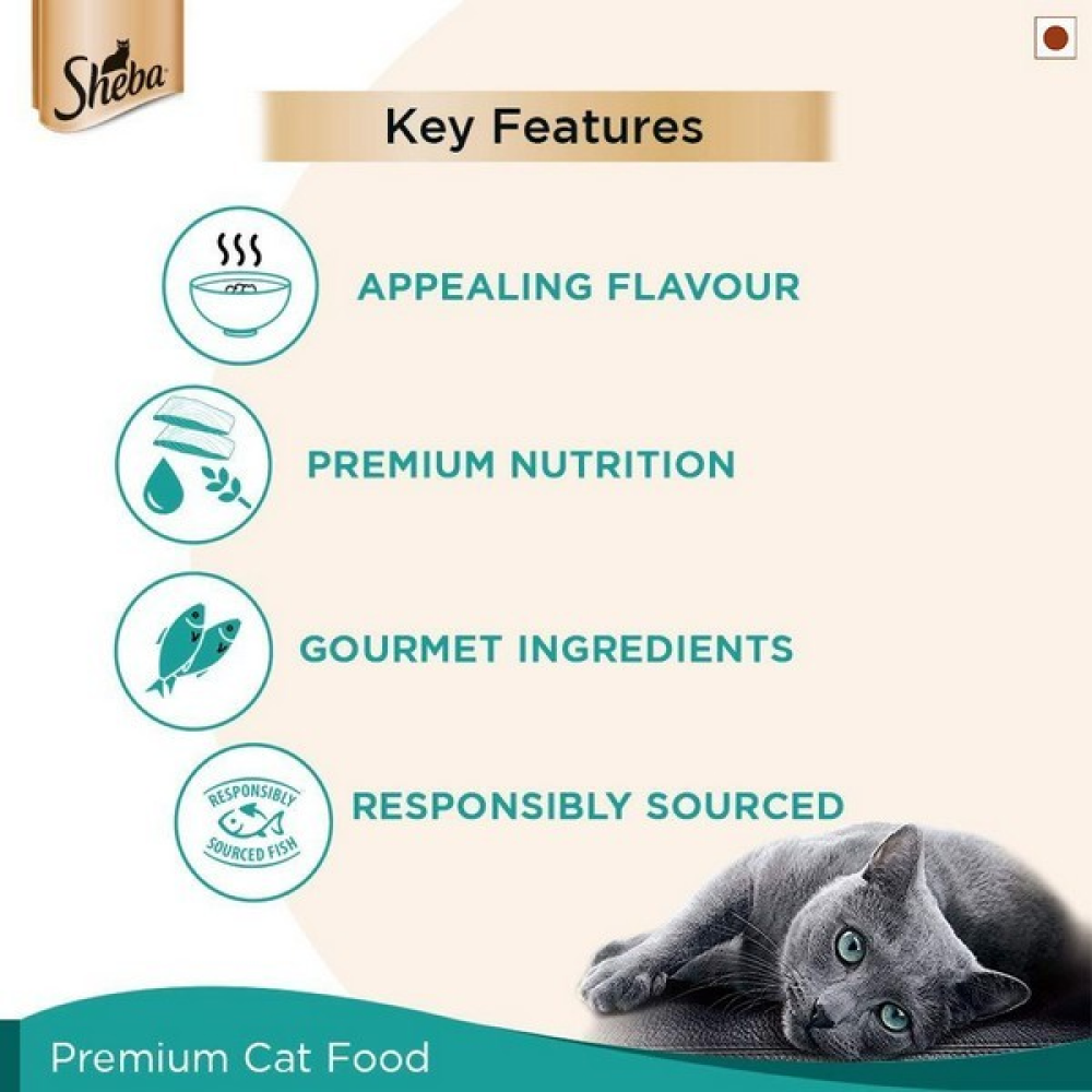 Sheba Fish with Dry Bonito Flake, Skipjack & Salmon Fish and Fish with Sasami Cat Wet Food Combo