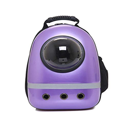 Petcrux Transparent Breathable Plain Astronaut Carrier Backpack for Dogs and Cats (Purple)