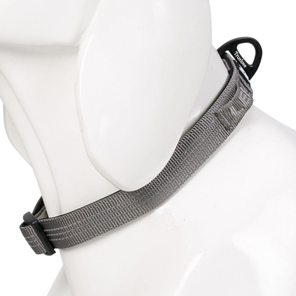 Truelove Classic Harness and Padded Collar for Dogs (Grey) - L