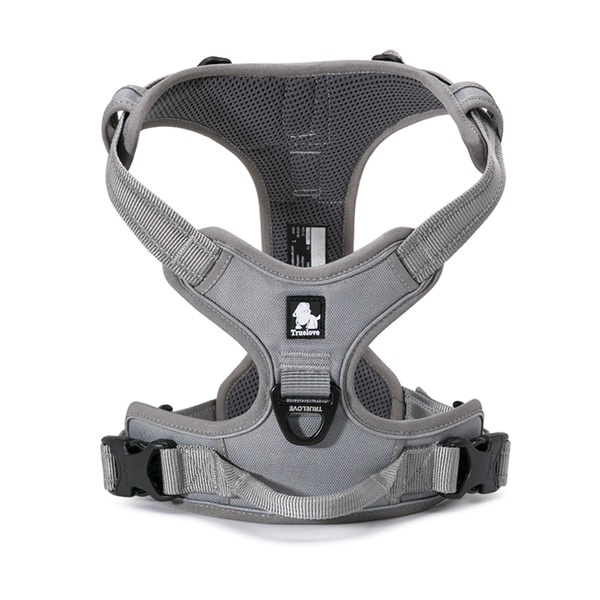 Truelove Classic Harness and Padded Collar for Dogs (Grey) - L