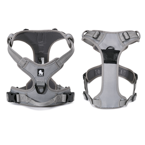 Truelove Classic Harness and Padded Collar for Dogs (Grey) - L