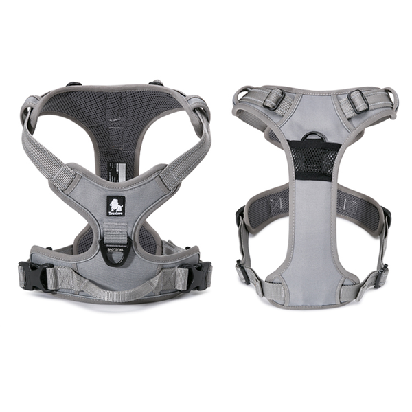 Truelove Classic Harness and Padded Collar for Dogs (Grey) - L