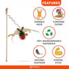 Trixie Wind Up Mouse Toy and Fofos Scandi Beetle with Wooden Stick Toy for Cats Combo Cats-Toys Exclusive Combo