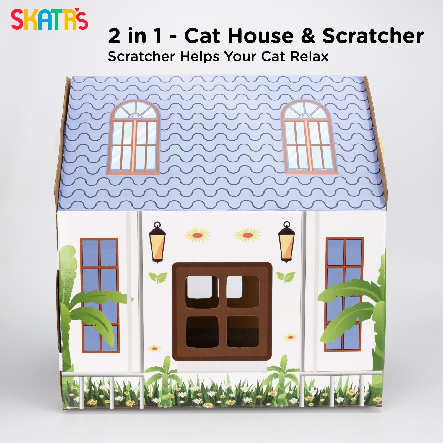 Skatrs Purrfect Home Cat with 2g Premium Catnip Free Cats-Toys Skatrs