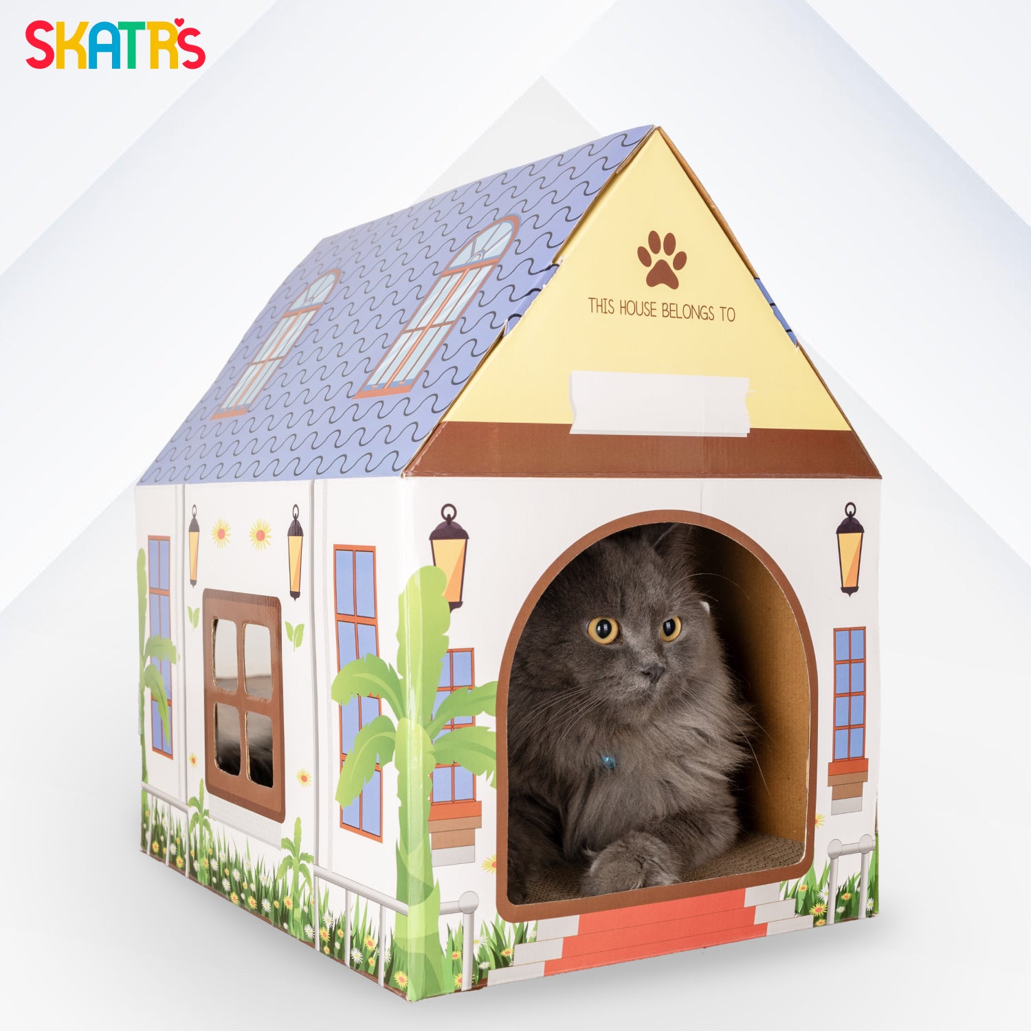 Skatrs Purrfect Home Cat with 2g Premium Catnip Free Cats-Toys Skatrs