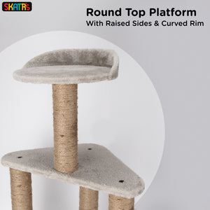 Skatrs Feline Fortress Two Tier Cat Tree with Sisal Post Toy