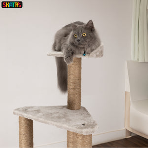 Skatrs Feline Fortress Two Tier Cat Tree with Sisal Post Toy