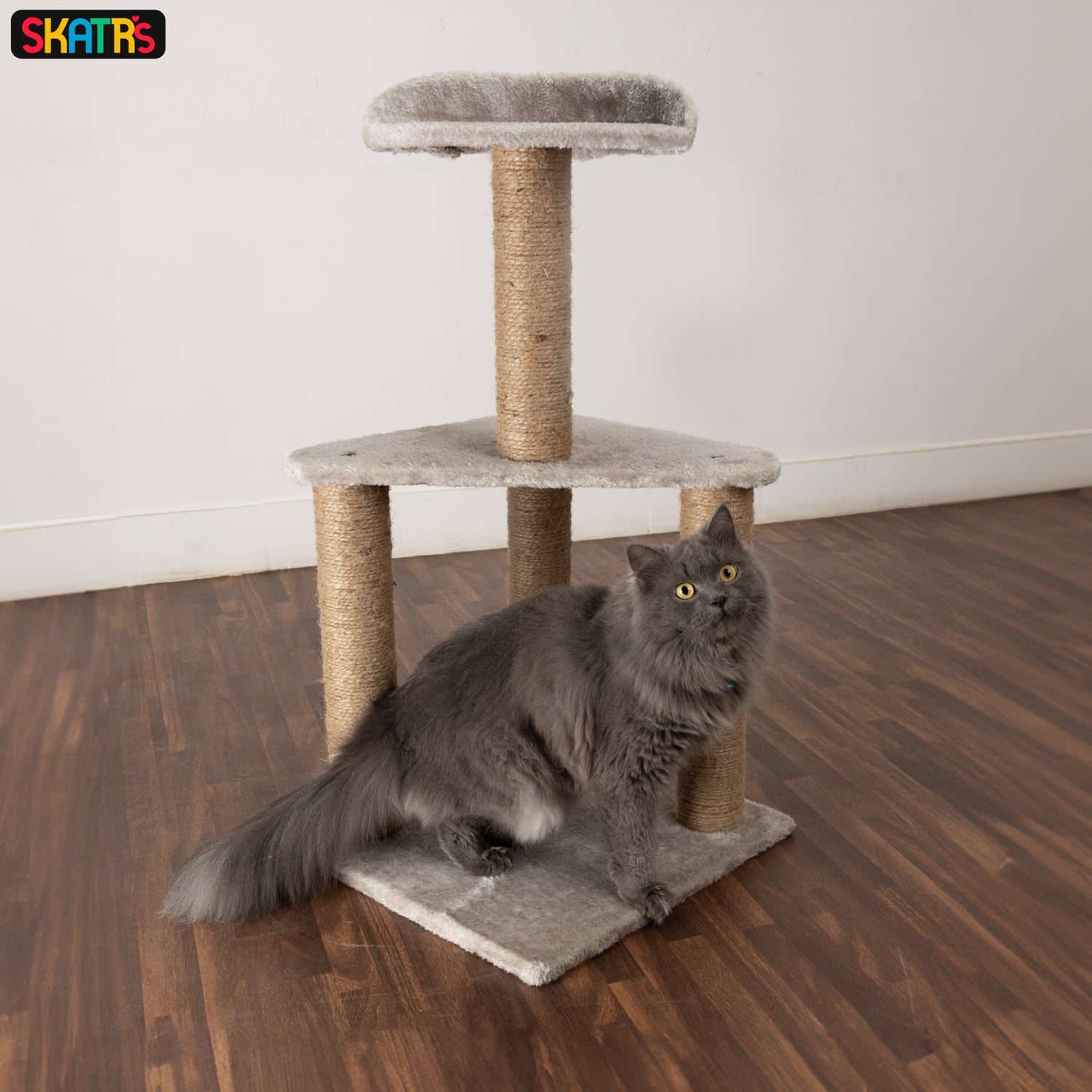 Skatrs Feline Fortress Two Tier Cat Tree with Sisal Post Toy