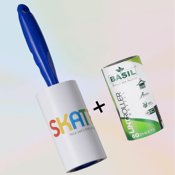 Skatrs Super Lint Roller and Basil Lint Refill for Dogs and Cats Combo