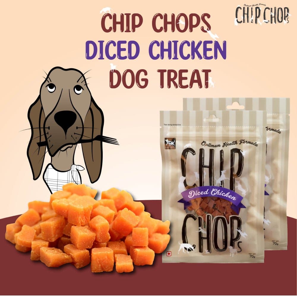 Henlo Baked Adult Dry Food and Chip Chops Diced Chicken Dog Treats Combo