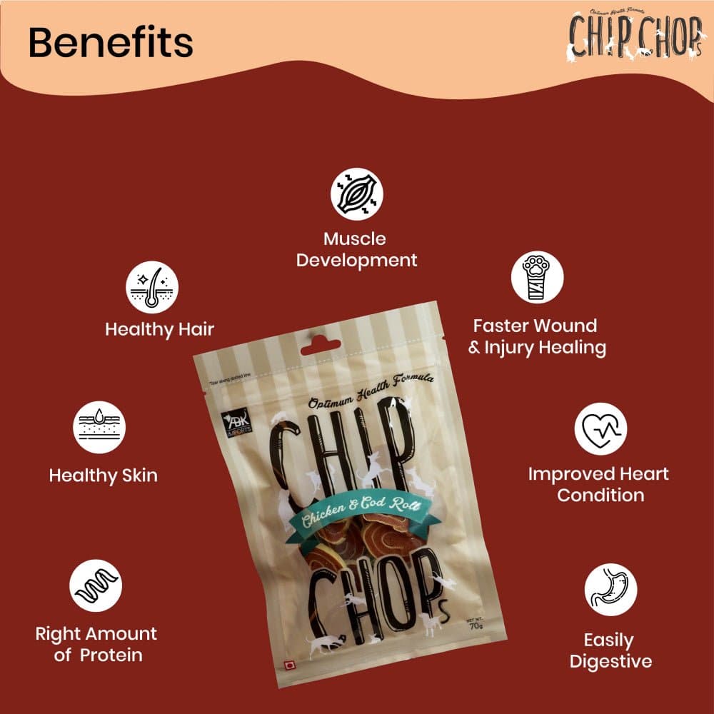 Furlicks Skin & Coat Supplement and Chip Chops Chicken and Codfish Rolls Treats Combo for Dogs Exclusive Combo Exclusive Combo