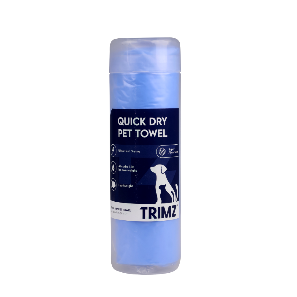 Trimz Quick Dry Absorption Towel for Dogs and Cats (Blue) (26 x 17 inch)