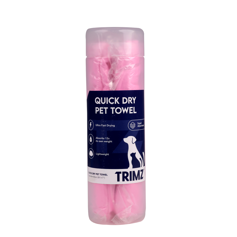 Trimz Quick Dry Absorption Towel for Dogs and Cats (Pink) (26 x 17 inch)