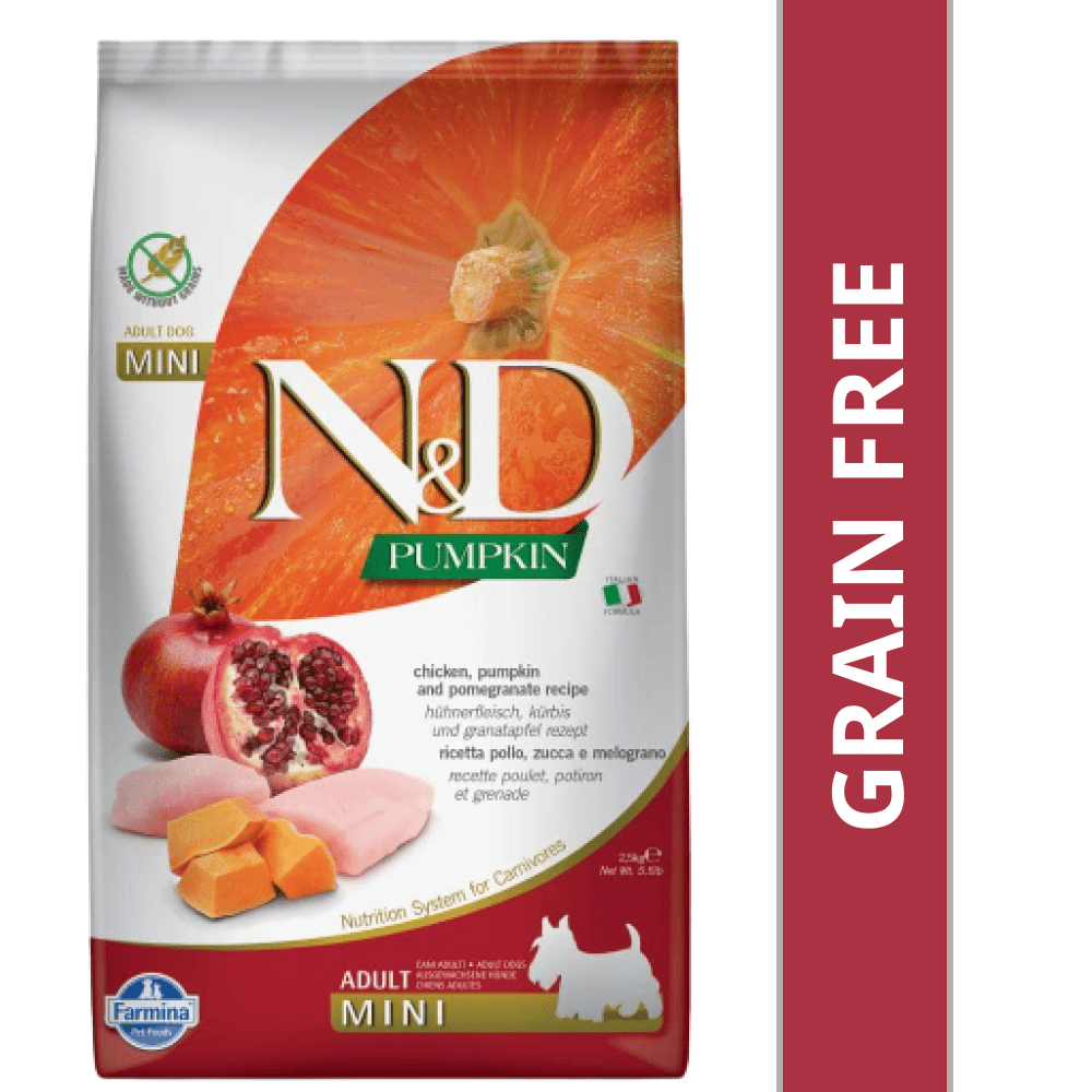 Farmina N&D Pumpkin Chicken & Pomegranate Grain Free Adult Mini Dog Dry Food Dogs- Dry Food Farmina N&D 2.5kg