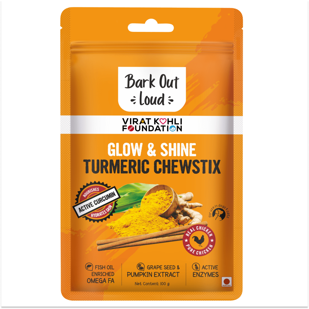Bark Out Loud Glow and Shine Turmeric and Immunity Multi Vitamin Chew Stix for Dogs and Cats Combo