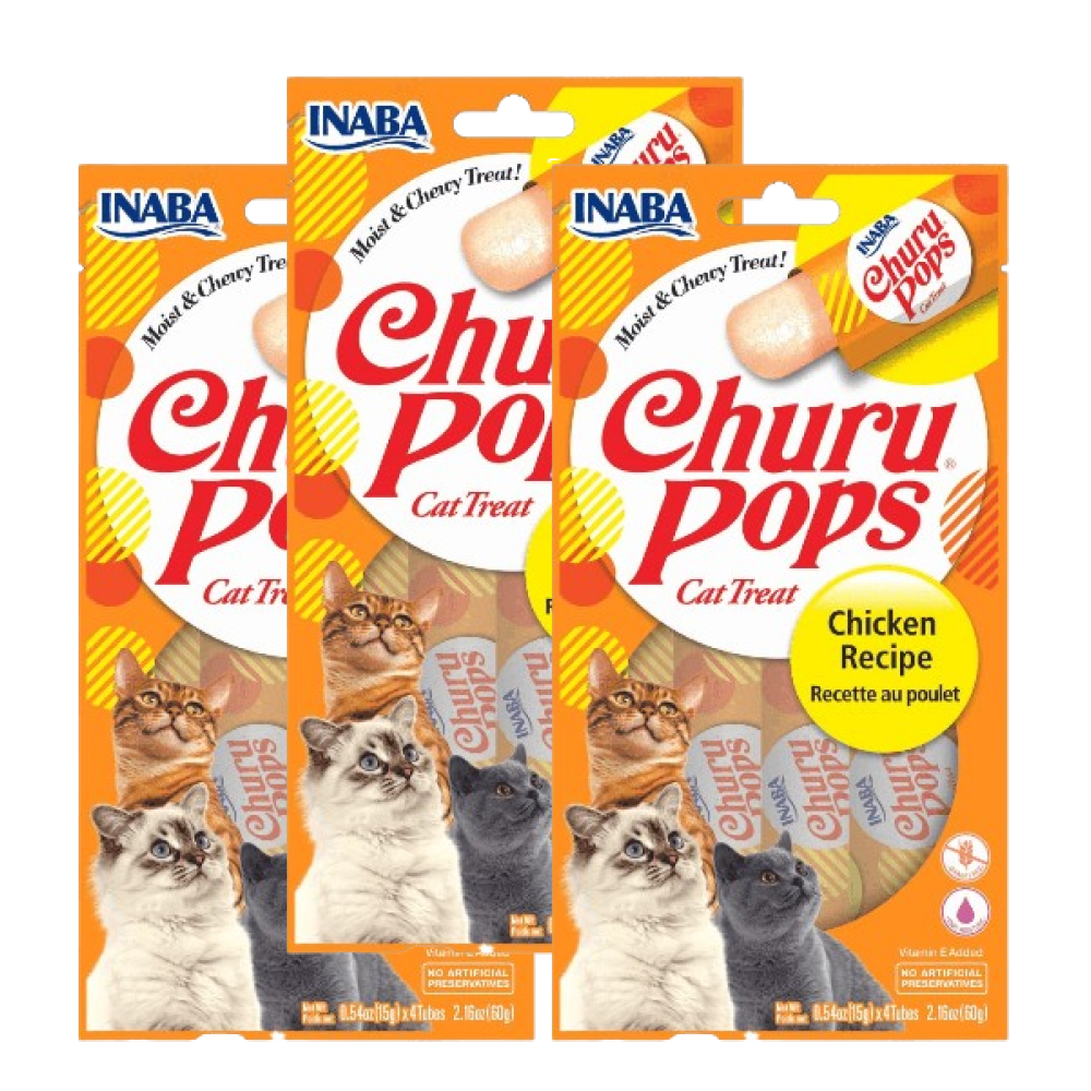 INABA Churu Pops Chicken Flavour Cat Treat Cats-Treats & Others INABA 3x60g(4pcs)