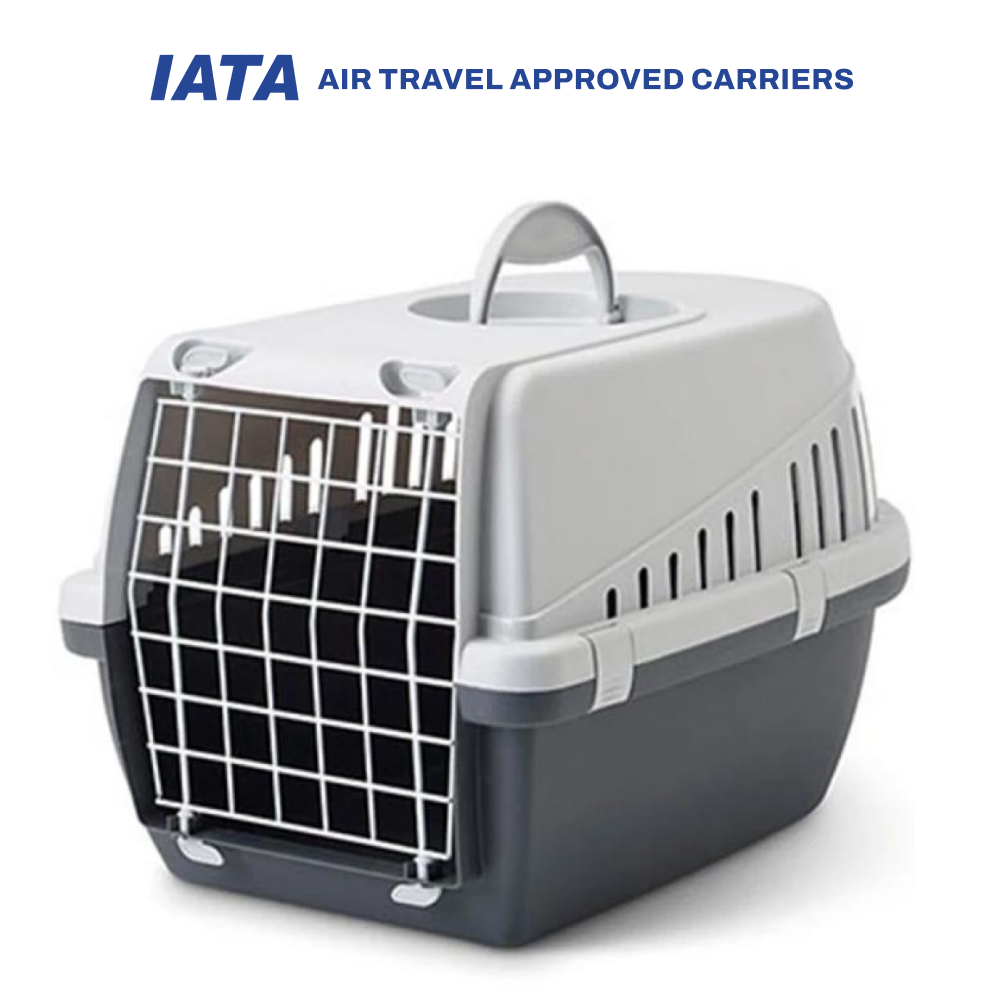 Savic Trotter 1 AKASA Approved Travel Carrier for Dogs and Cats (Dark Grey) Both-Bedding, Mats & Travel Supplies Savic 19x12x12in