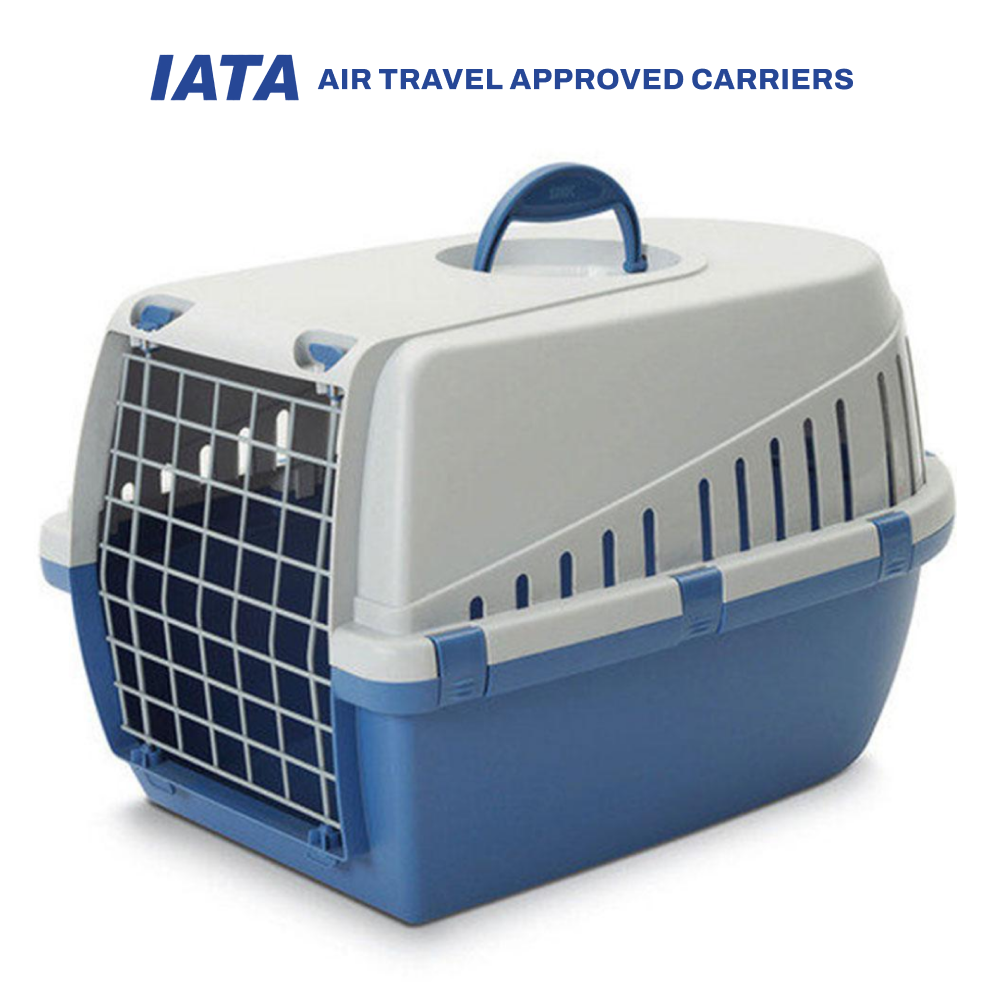 Savic Trotter 1 AKASA Approved Travel Carrier for Dogs and Cats (Nordic Blue) Both-Bedding, Mats & Travel Supplies Savic S